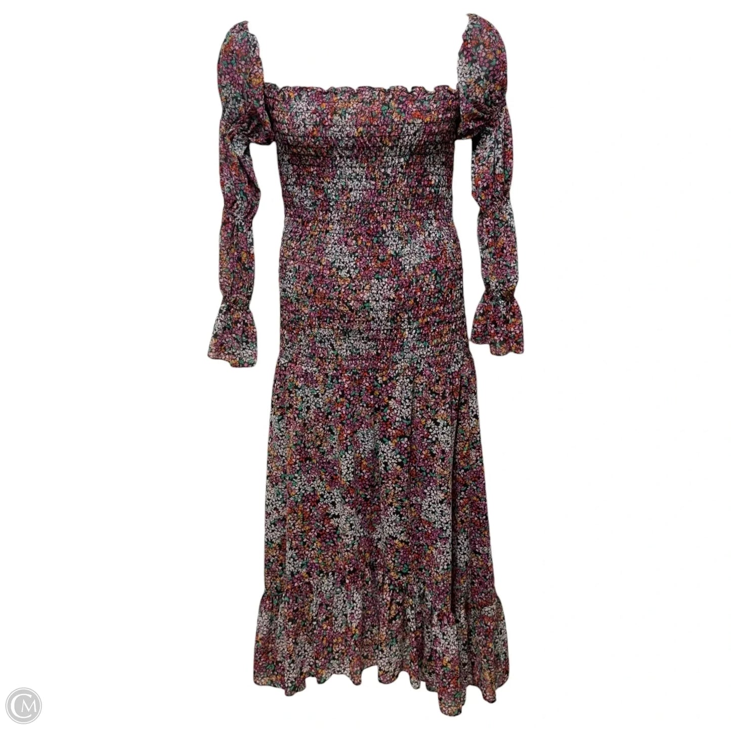 Smocked Dress Designer By Misa In Floral Print, Size: L