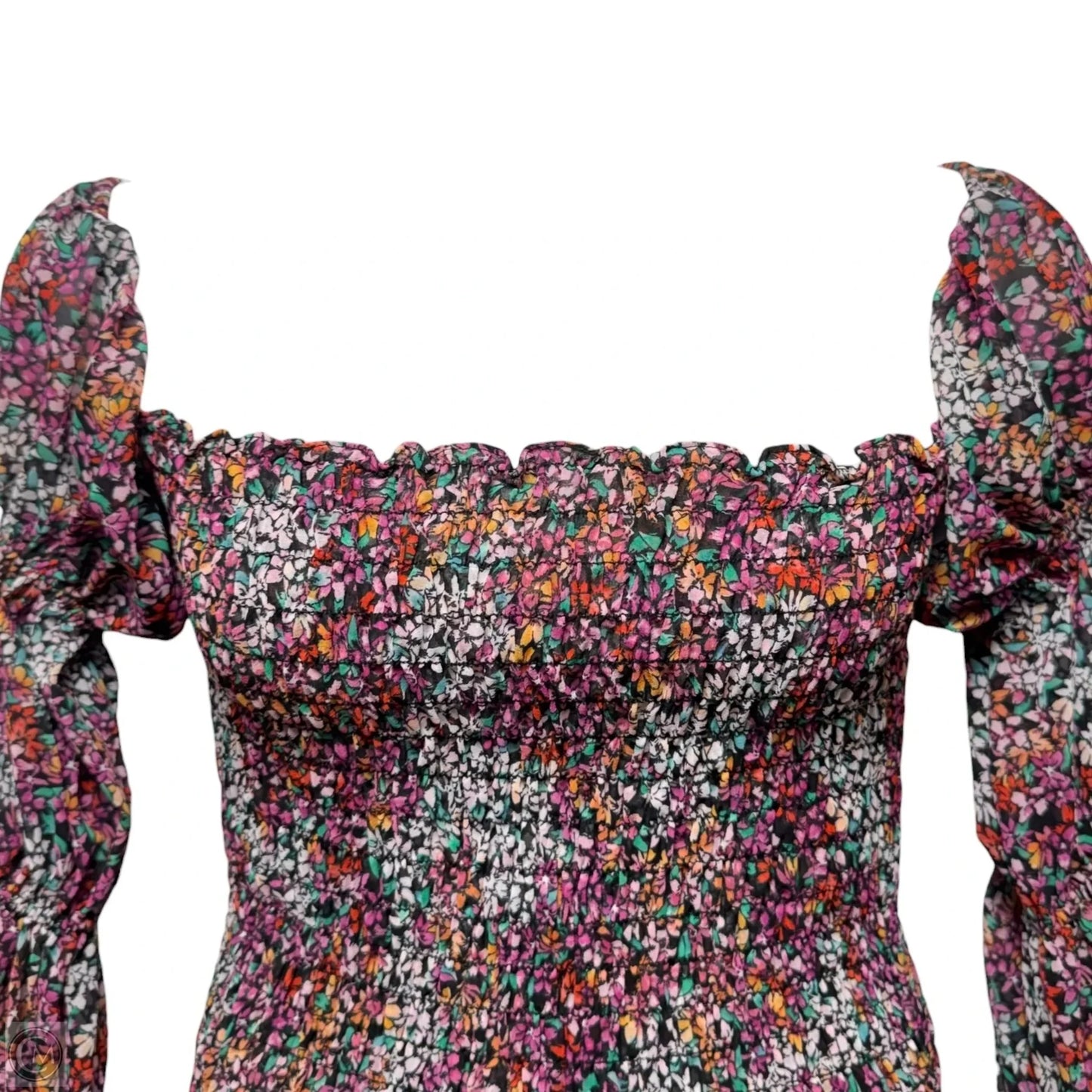 Smocked Dress Designer By Misa In Floral Print, Size: L