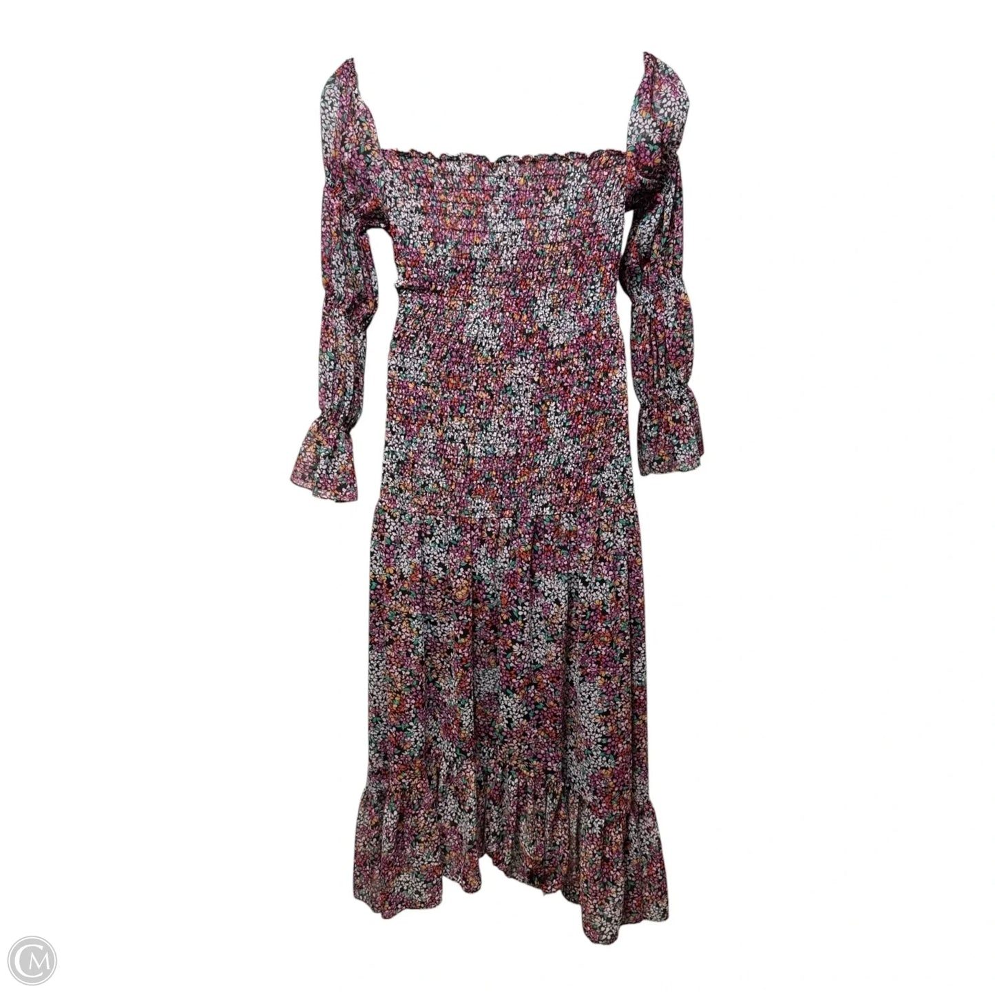 Smocked Dress Designer By Misa In Floral Print, Size: L