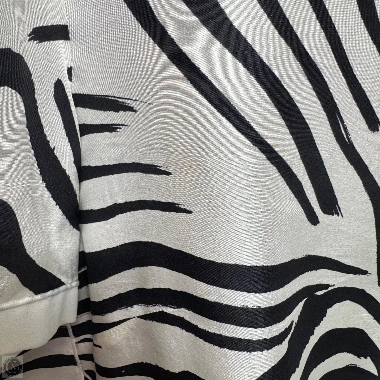 Silk Top Short Sleeve Designer By Lafayette 148 In Zebra Print, Size: 14
