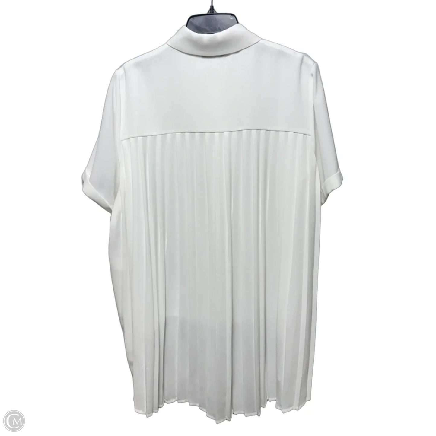 Pleated Back Top Short Sleeve By Ruti In White, Size: L