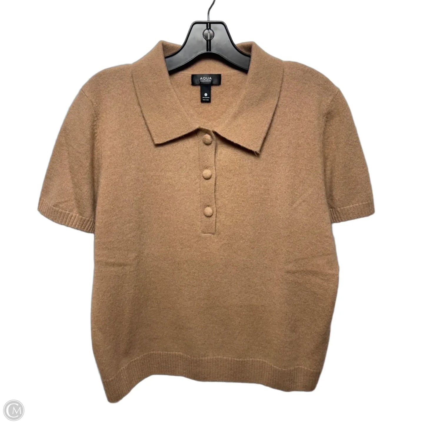 Collared Sweater Cashmere By Aqua In Tan, Size: Xl