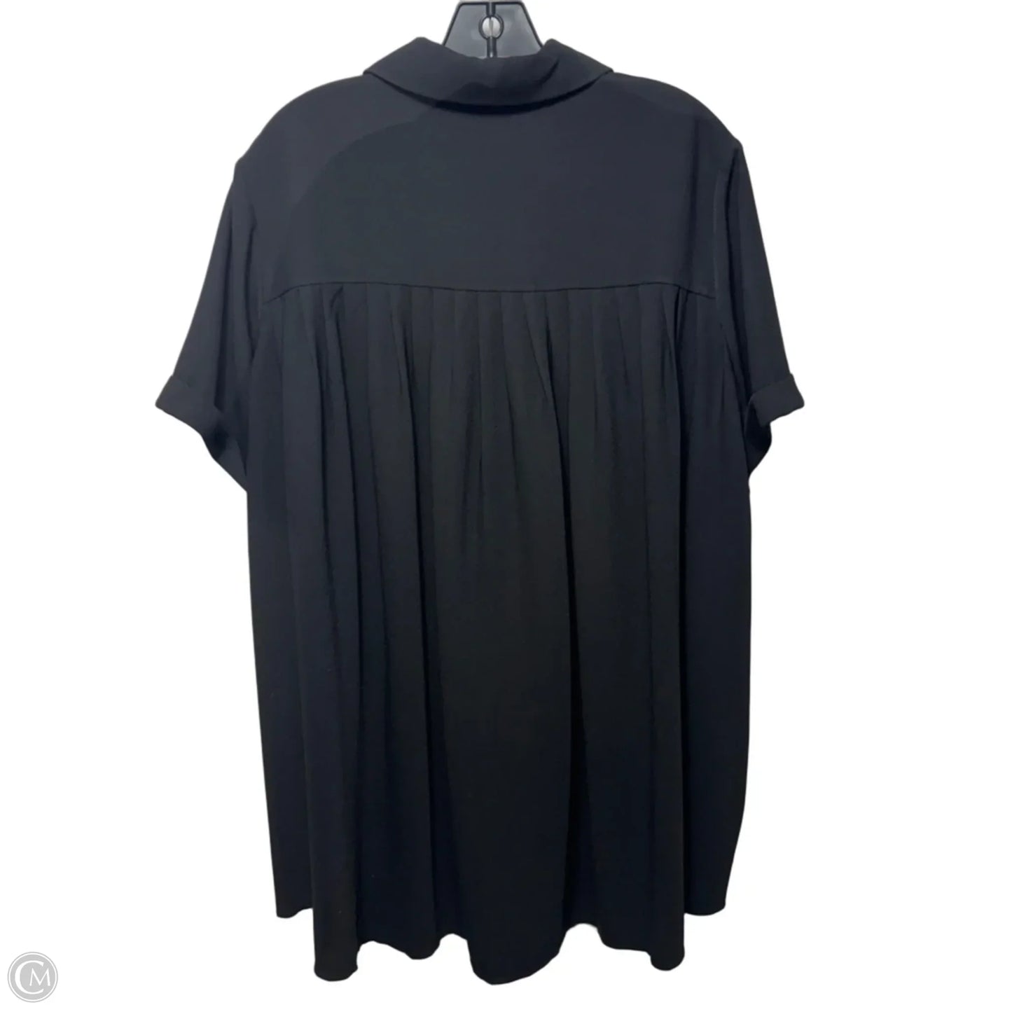 Pleated Back Top Short Sleeve By Ruti In Black, Size: L