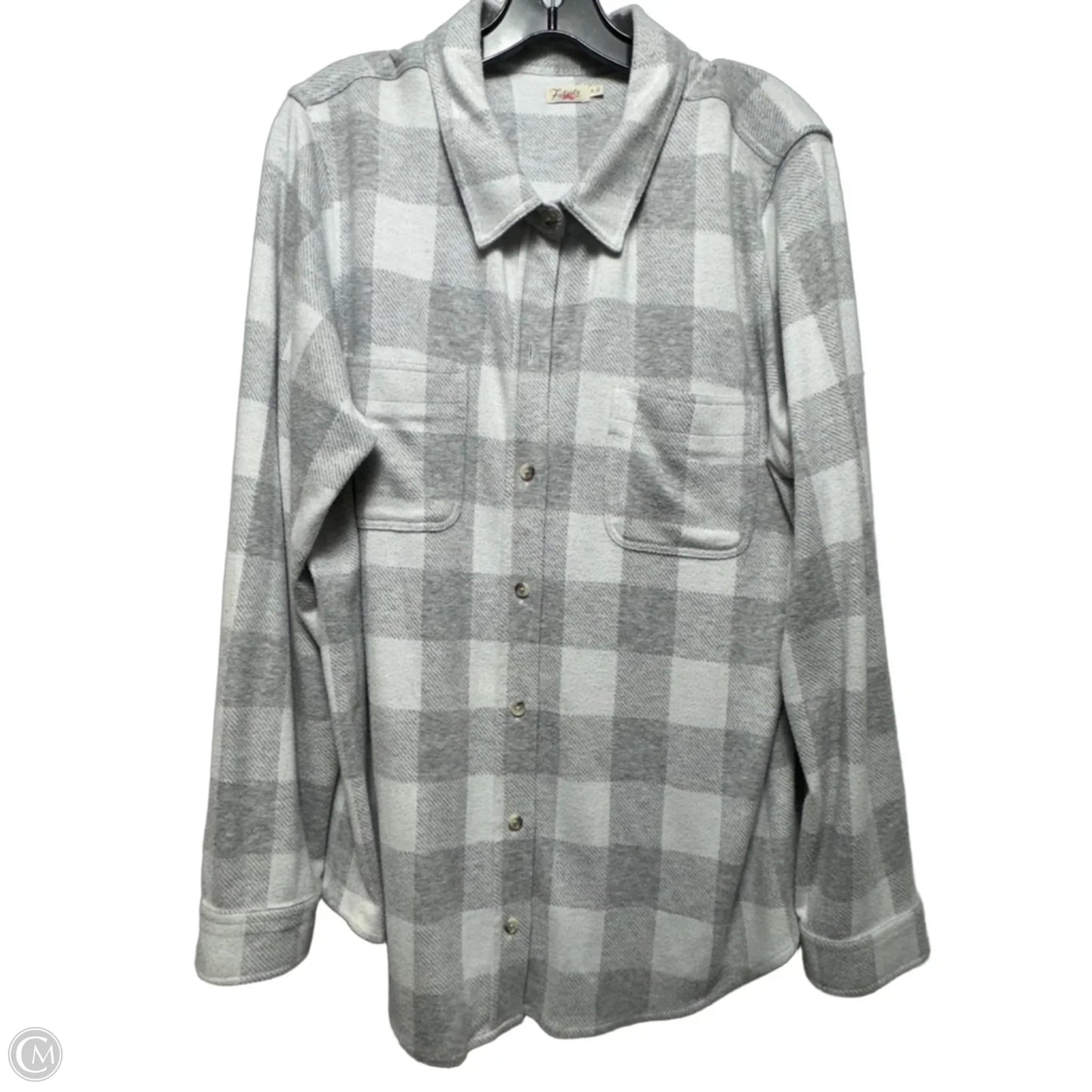 Top Long Sleeve By Faherty In Checkered Pattern, Size: Xl