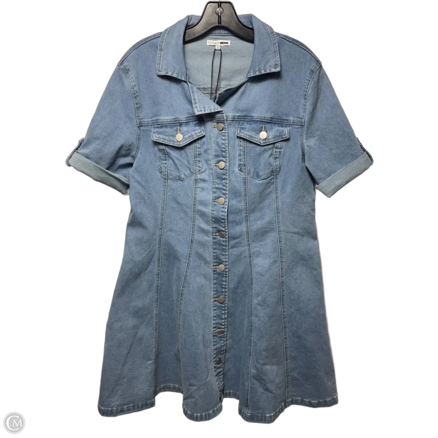 Dress Casual Short By Fashion Nova In Blue Denim, Size: 1x