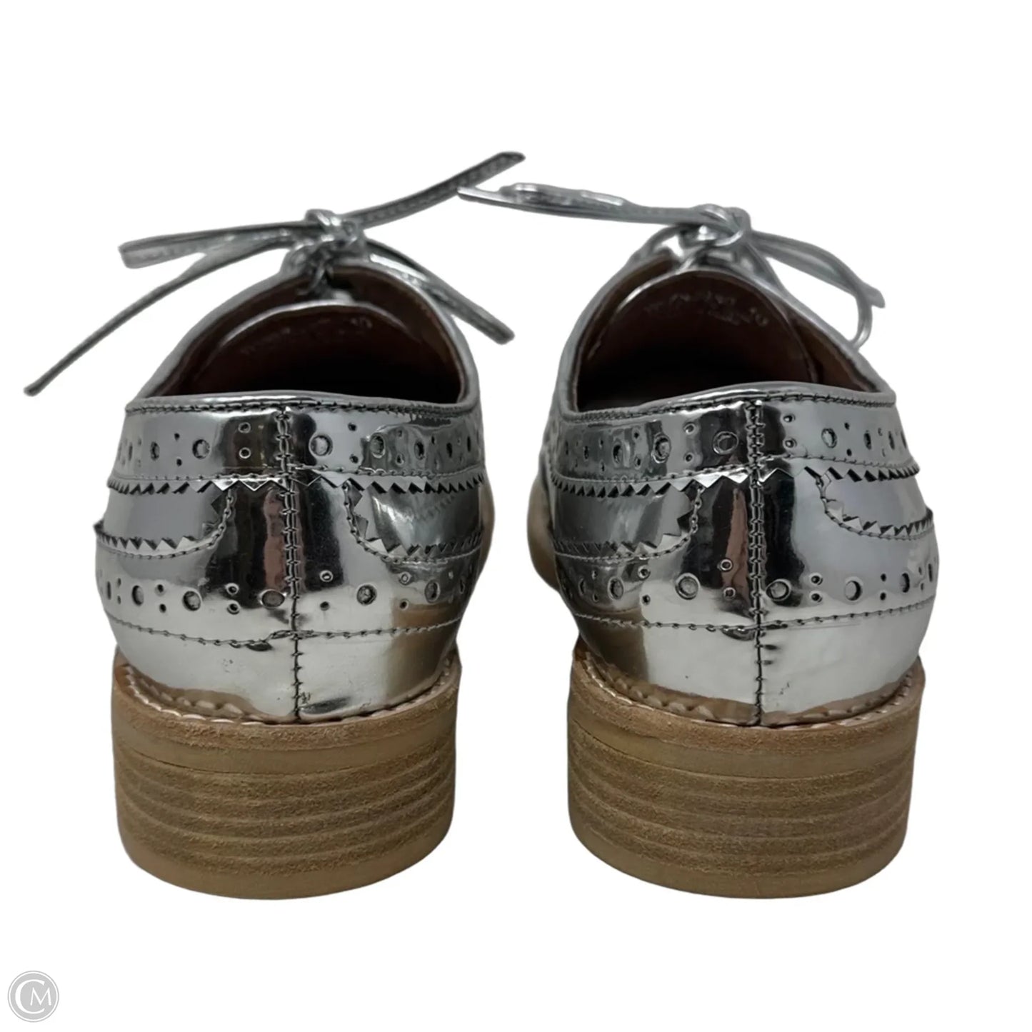 Metallic Brogue Shoes Flats By Jeffrey Campbell In Silver, Size: 10
