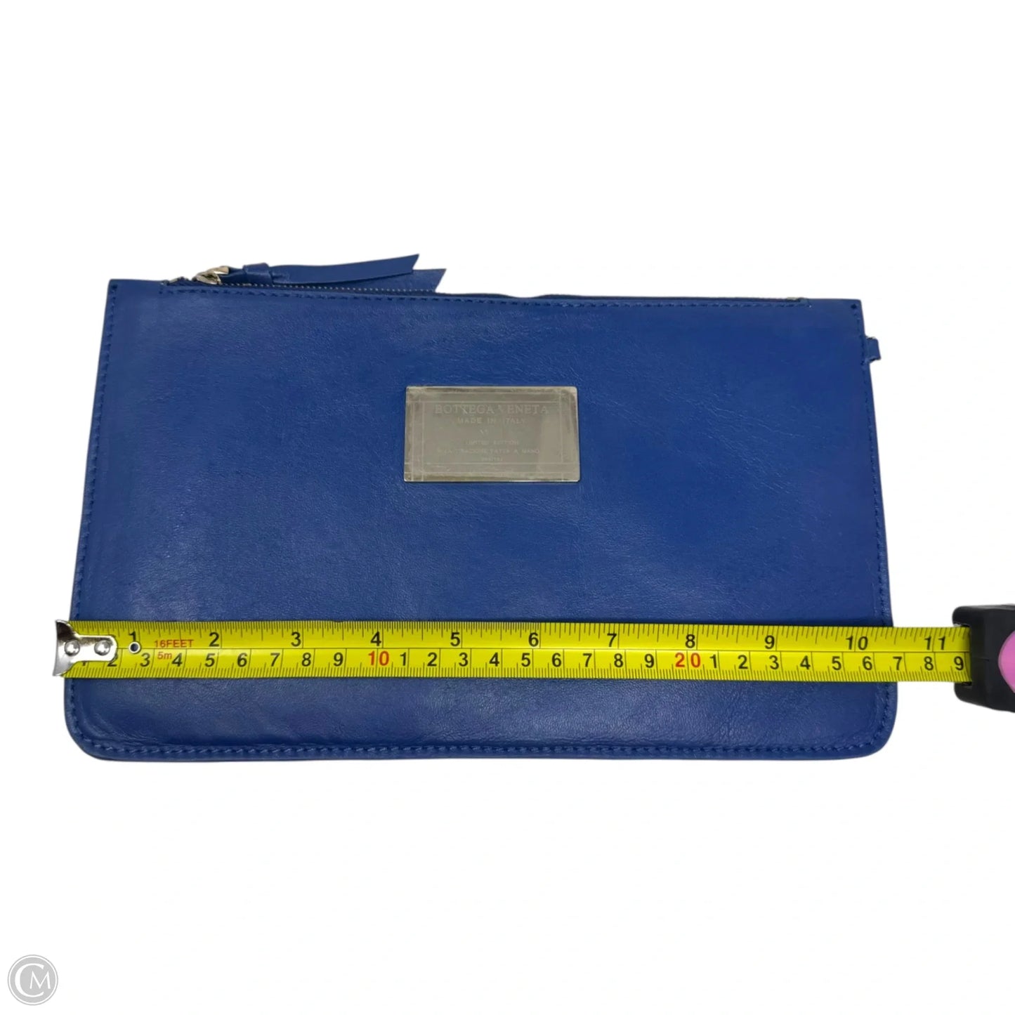 AS IS Leather Zip Pouch with Mirror Luxury Designer By Bottega Veneta, Size: Small
