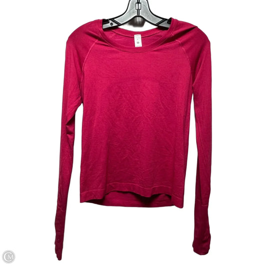Athletic Top Long Sleeve Crewneck By Lululemon In Pink, Size: 8