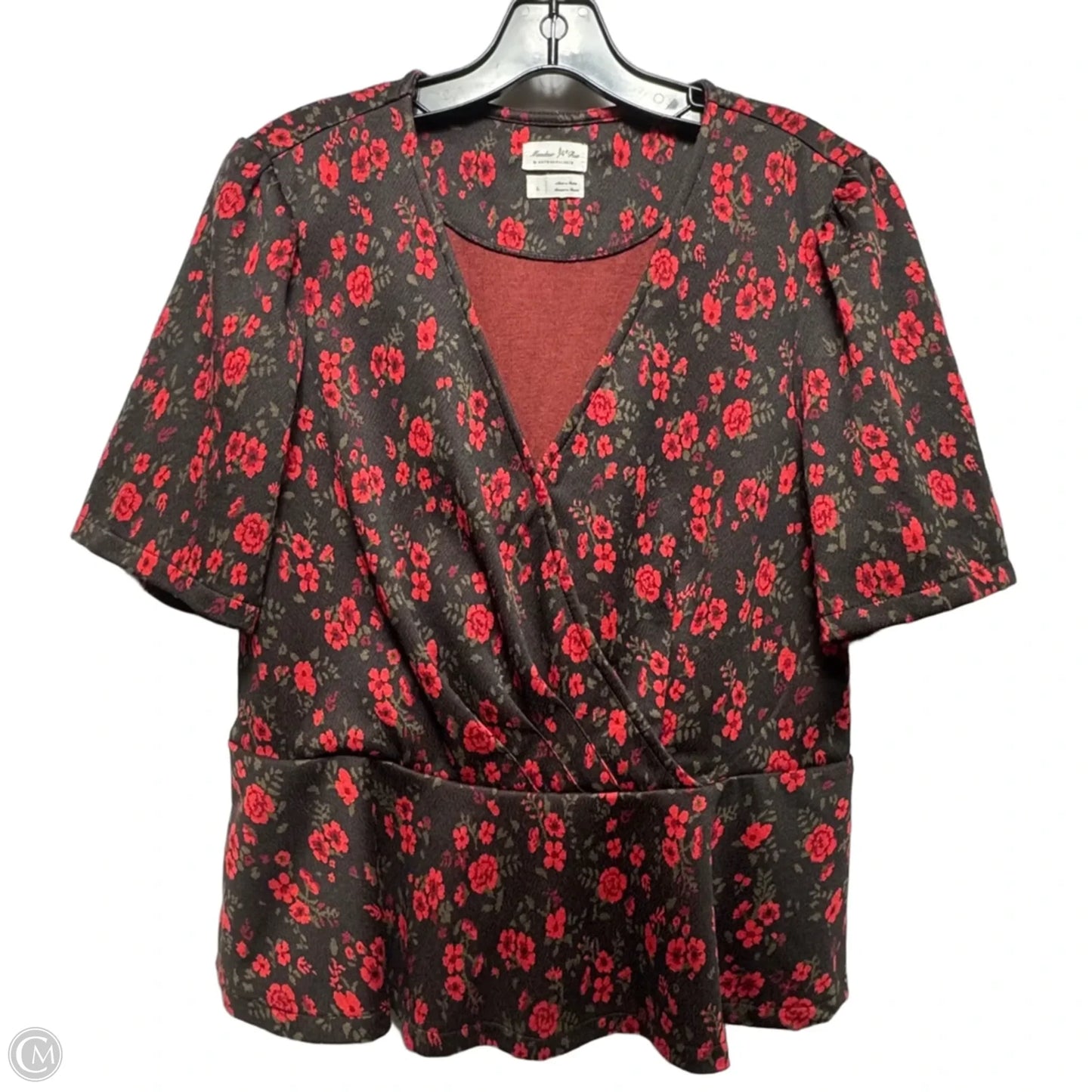 Top Short Sleeve By Meadow Rue In Floral Print, Size: L