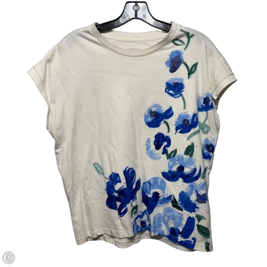Top Short Sleeve By Anthropologie In Floral Print, Size: S