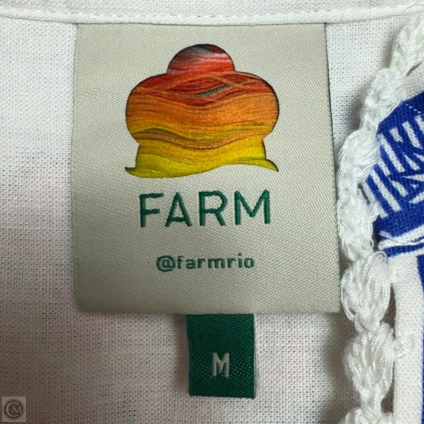 Off White Flowers Beach Dress Designer By Farm Rio In Floral Print, Size: M