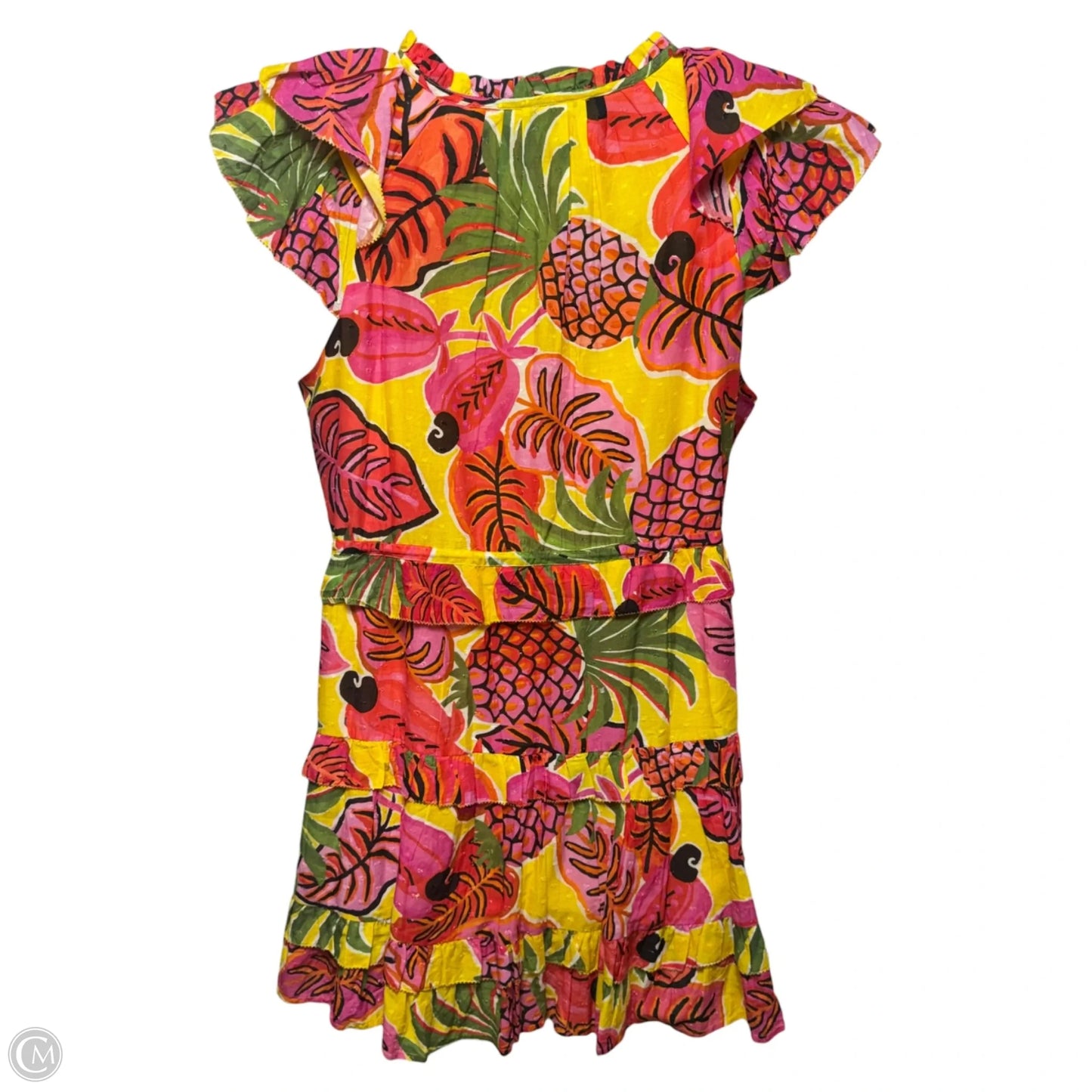Fruit Dream Ruffle Dress Designer By Farm Rio In Tropical Print, Size: Xl