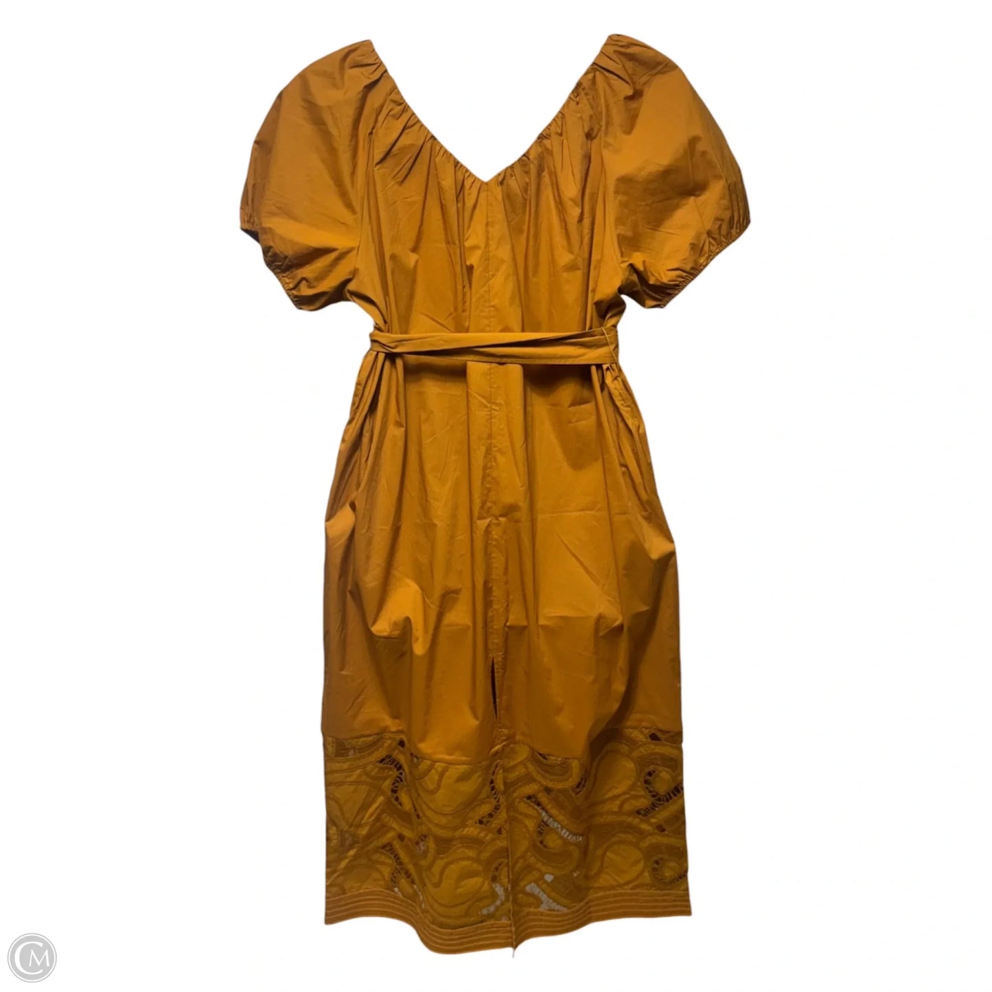 Embroidered Hem Dress Casual Maxi By Banana Republic In Gold, Size: L