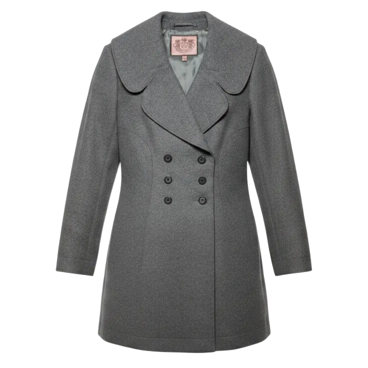 Vintage Y2K Wool-Cashmere Coat By Juicy Couture In Grey, Size: M
