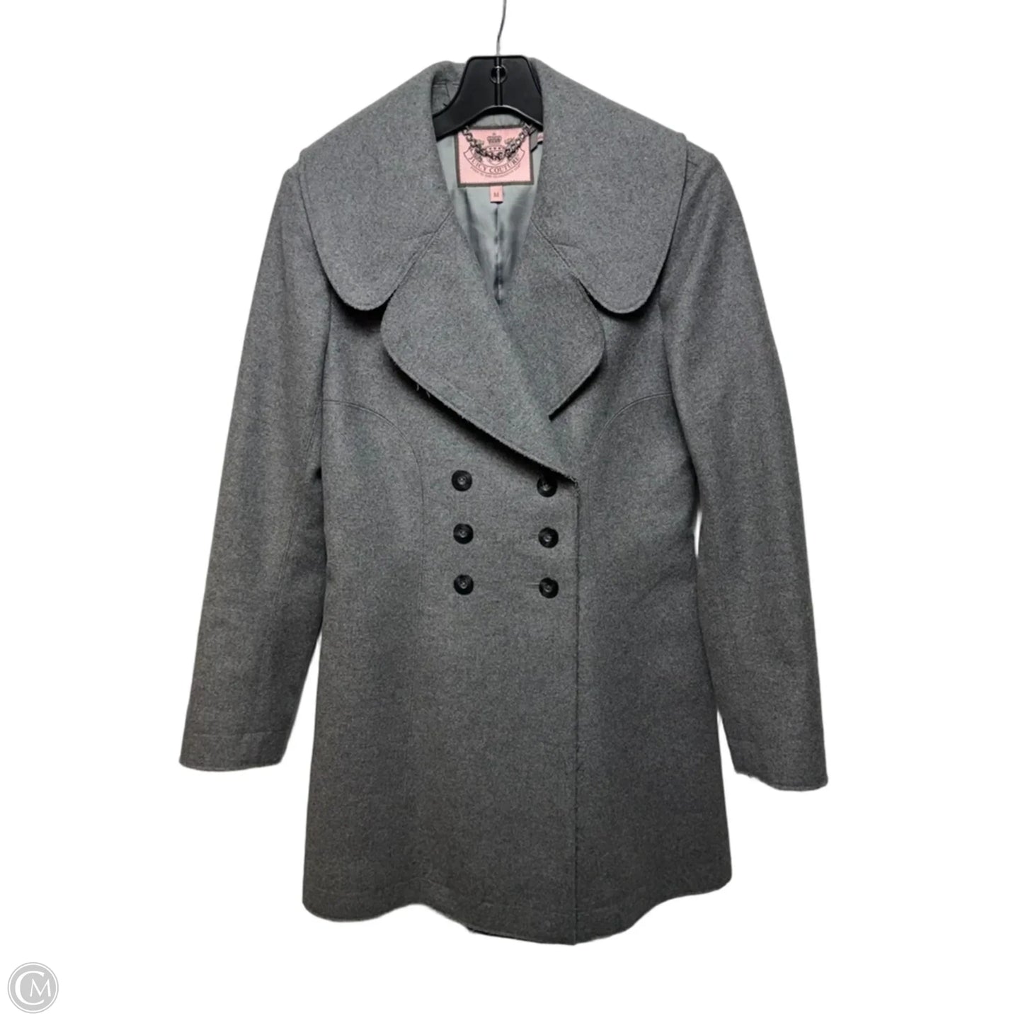 Vintage Y2K Wool-Cashmere Coat By Juicy Couture In Grey, Size: M