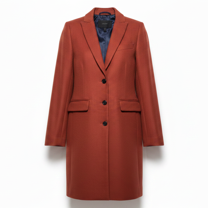 Parke Wool Topcoat By J. Crew In Dark Cognac, Size: 2