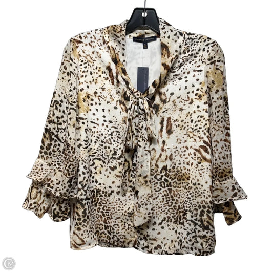 Blouse 3/4 Sleeve By Adrienne Vittadini In Animal Print, Size: M