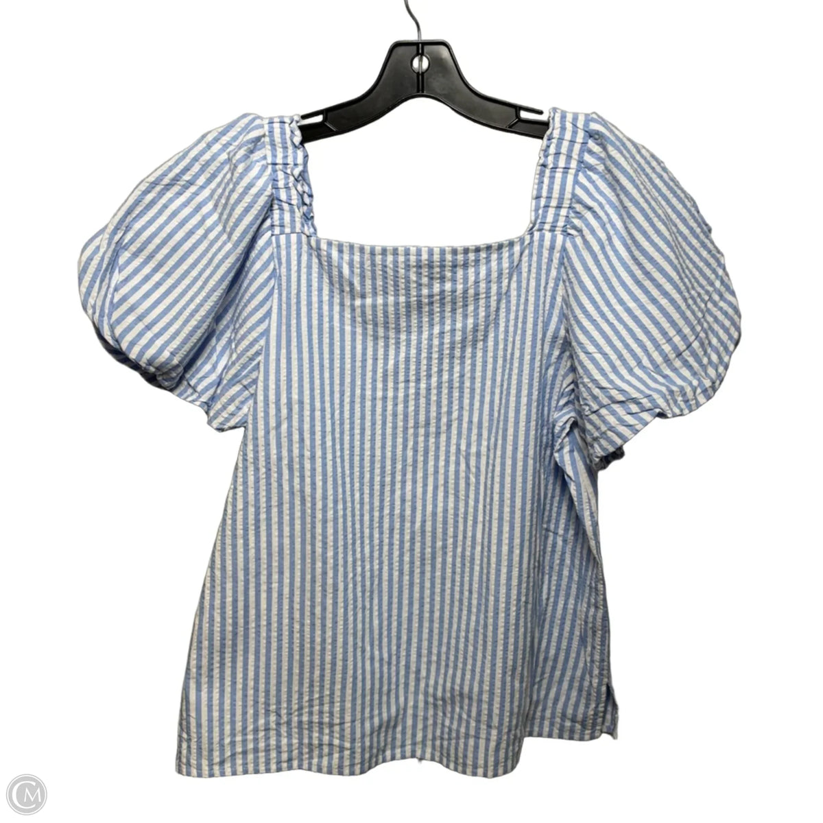 Top Short Sleeve By Cece In Striped Pattern, Size: L