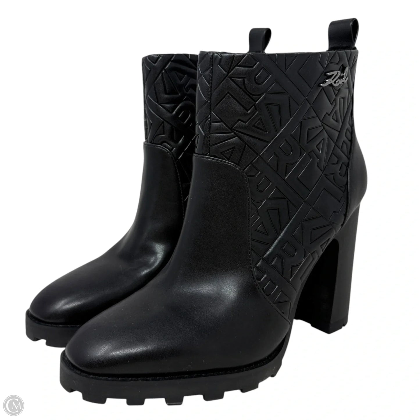 Petria Platform Lug Sole Ankle Boots By Karl Lagerfeld In Black, Size: 9