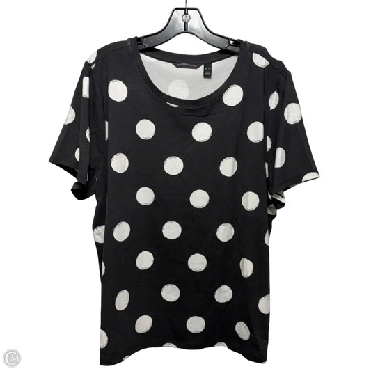 Top Short Sleeve By Isaac Mizrahi Live Qvc In Polkadot Pattern, Size: Xl