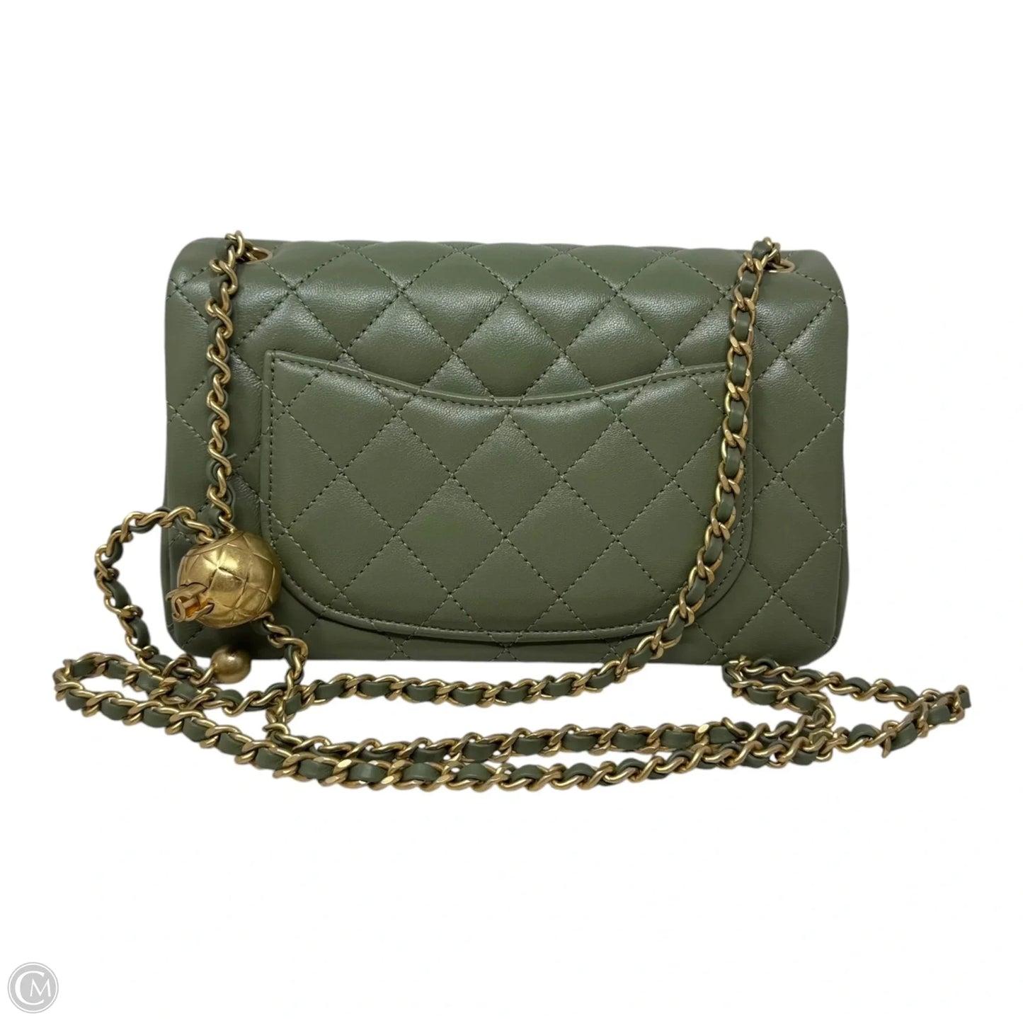 Quilted Lambskin Pearl Crush Mini Flap Handbag Luxury Designer By Chanel, Size: Small