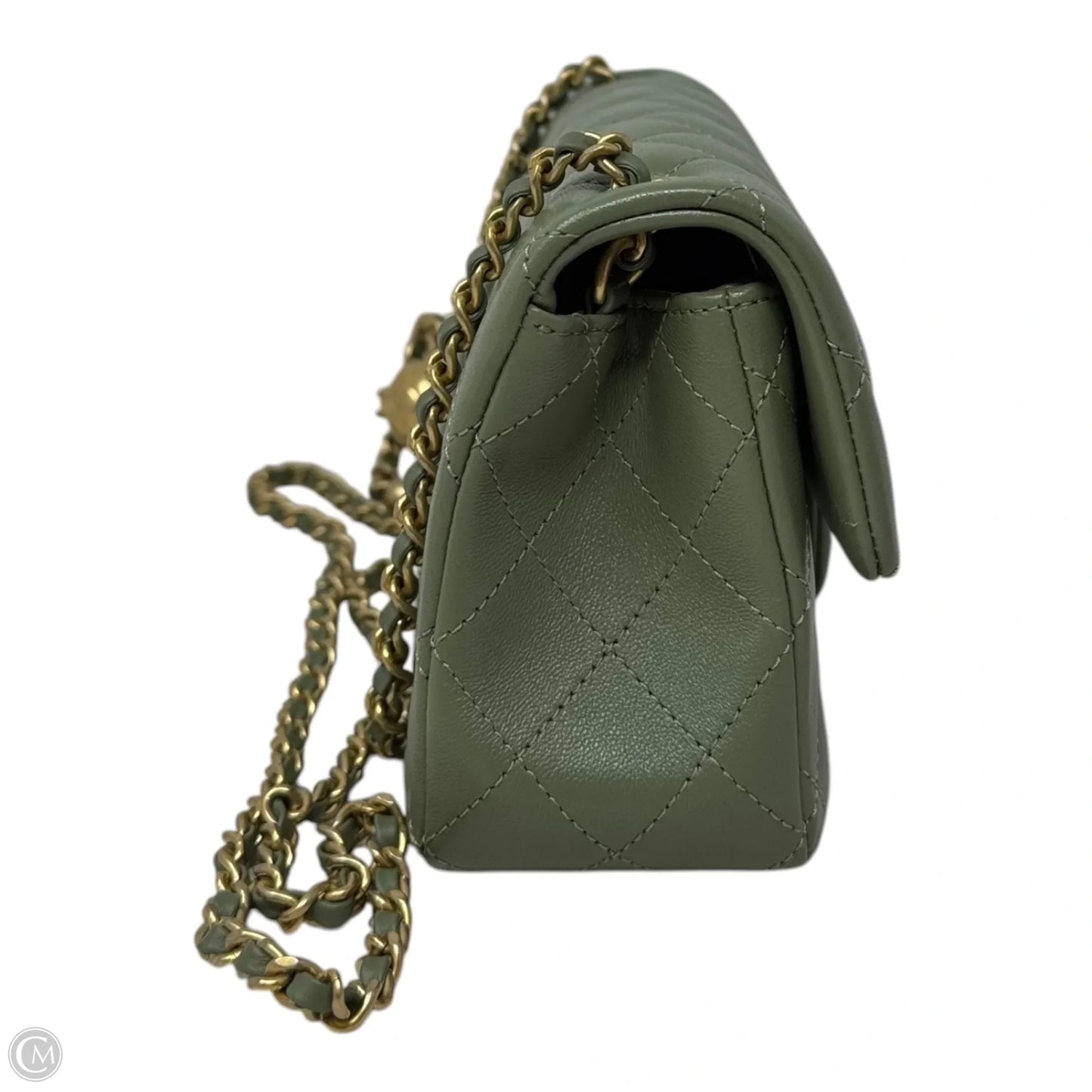 Quilted Lambskin Pearl Crush Mini Flap Handbag Luxury Designer By Chanel, Size: Small