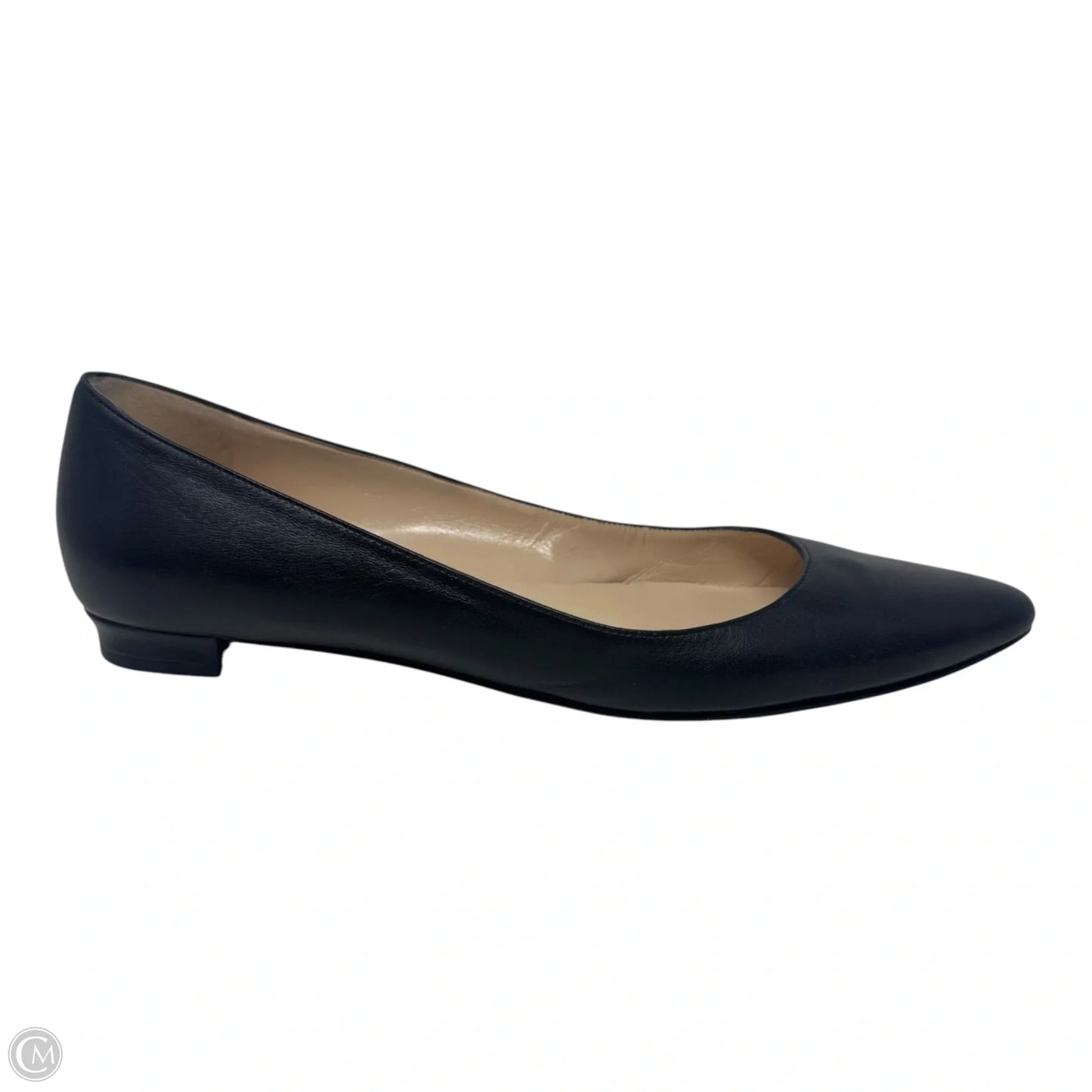 Lanza BB Leather Ballerina Flat Shoes Luxury Designer By Manolo Blahnik In Black, Size: 39.5