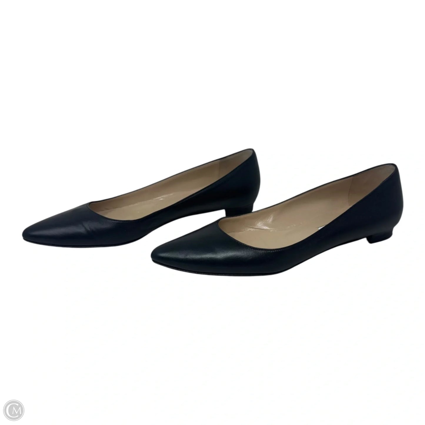 Lanza BB Leather Ballerina Flat Shoes Luxury Designer By Manolo Blahnik In Black, Size: 39.5