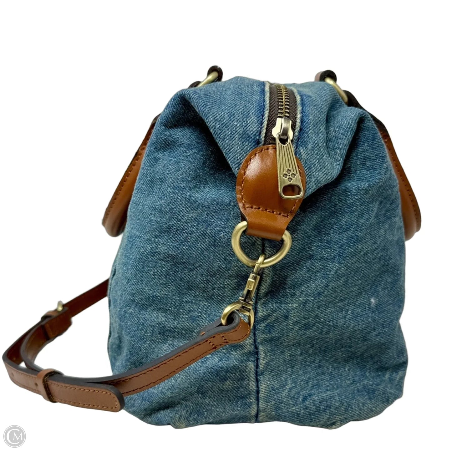 Pierra Denim Satchel Designer By Patricia Nash, Size: Medium