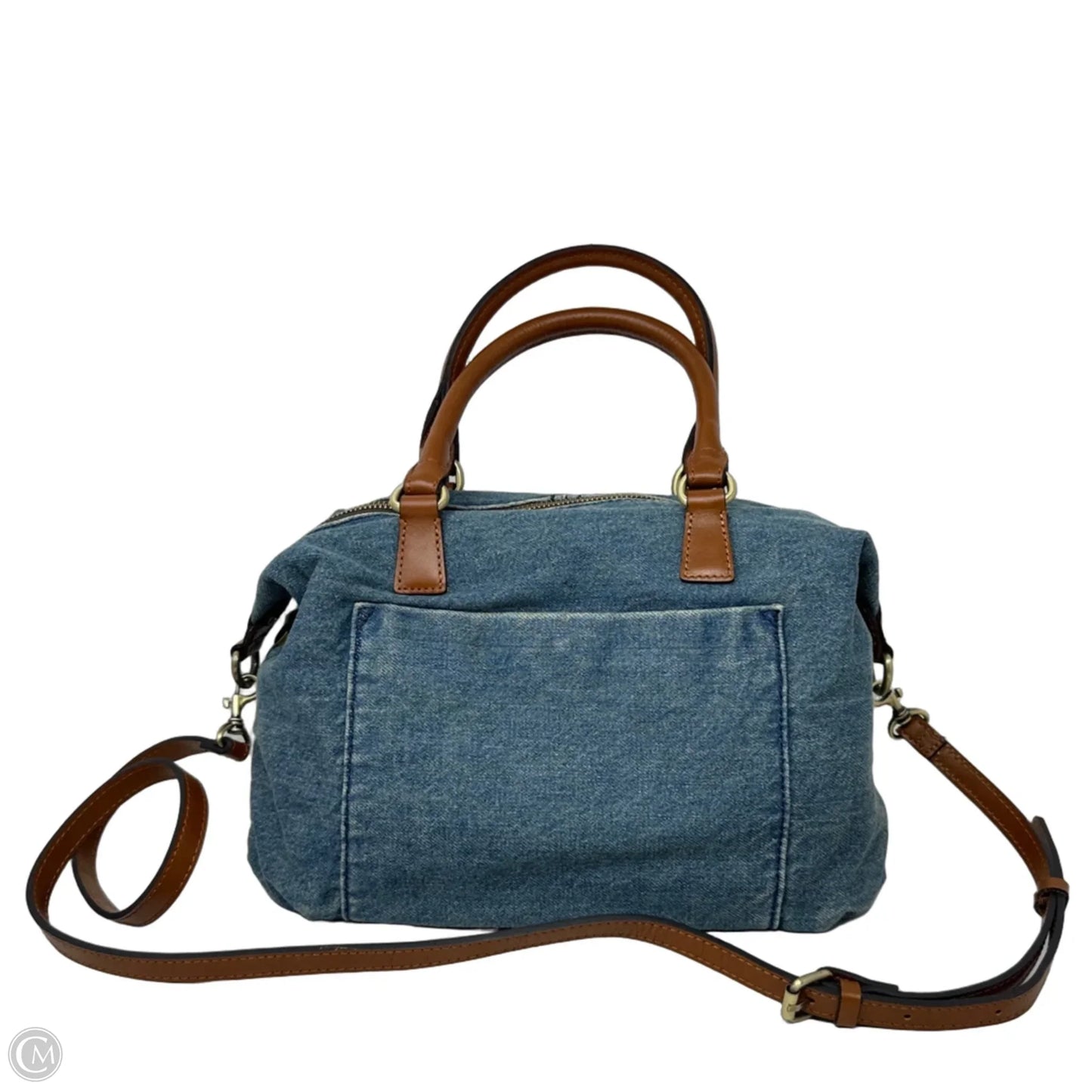 Pierra Denim Satchel Designer By Patricia Nash, Size: Medium