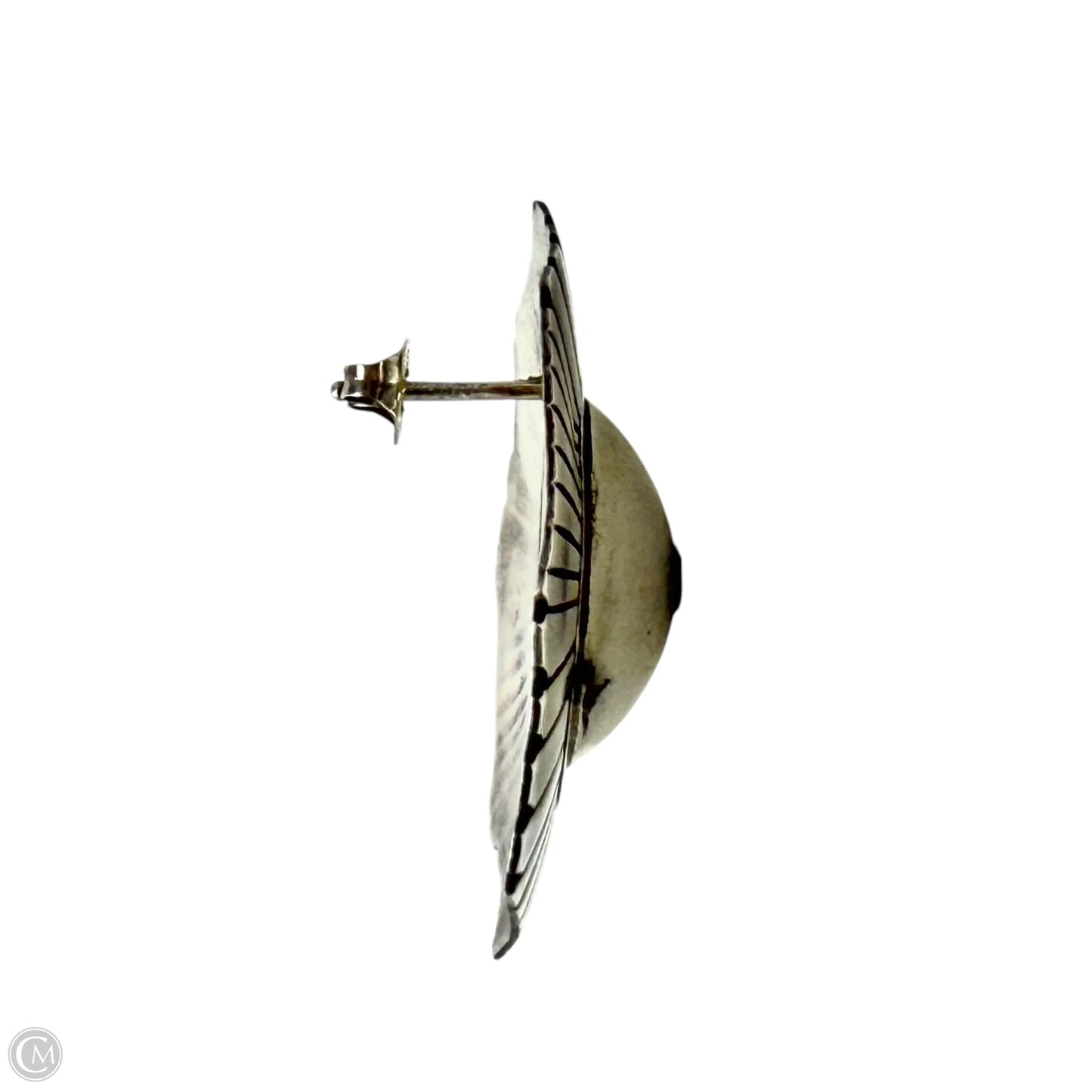 Navajo Sterling Silver Sunburst Post Earrings By Calvin Peterson