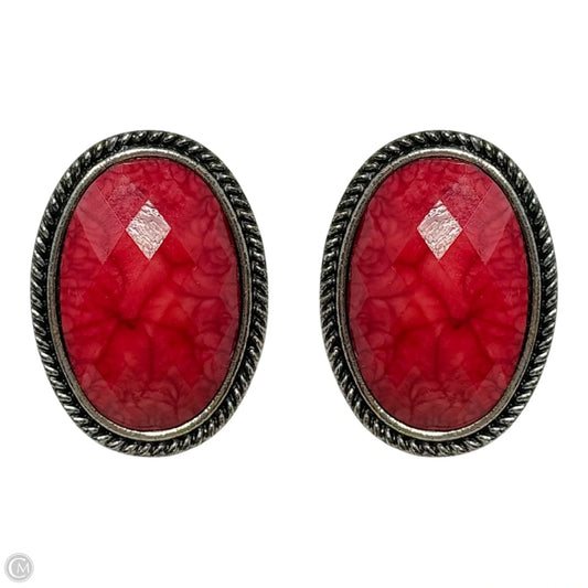 Red Faceted Stone Earrings