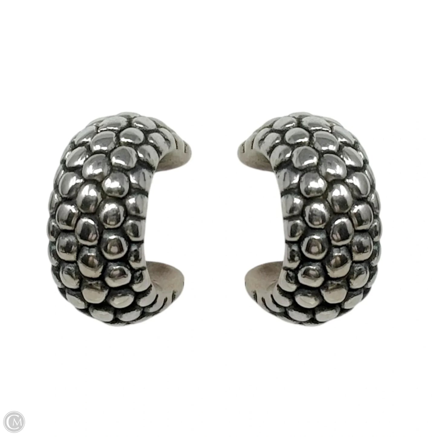 “Caviar” Dot Sterling Silver Hoop Earrings