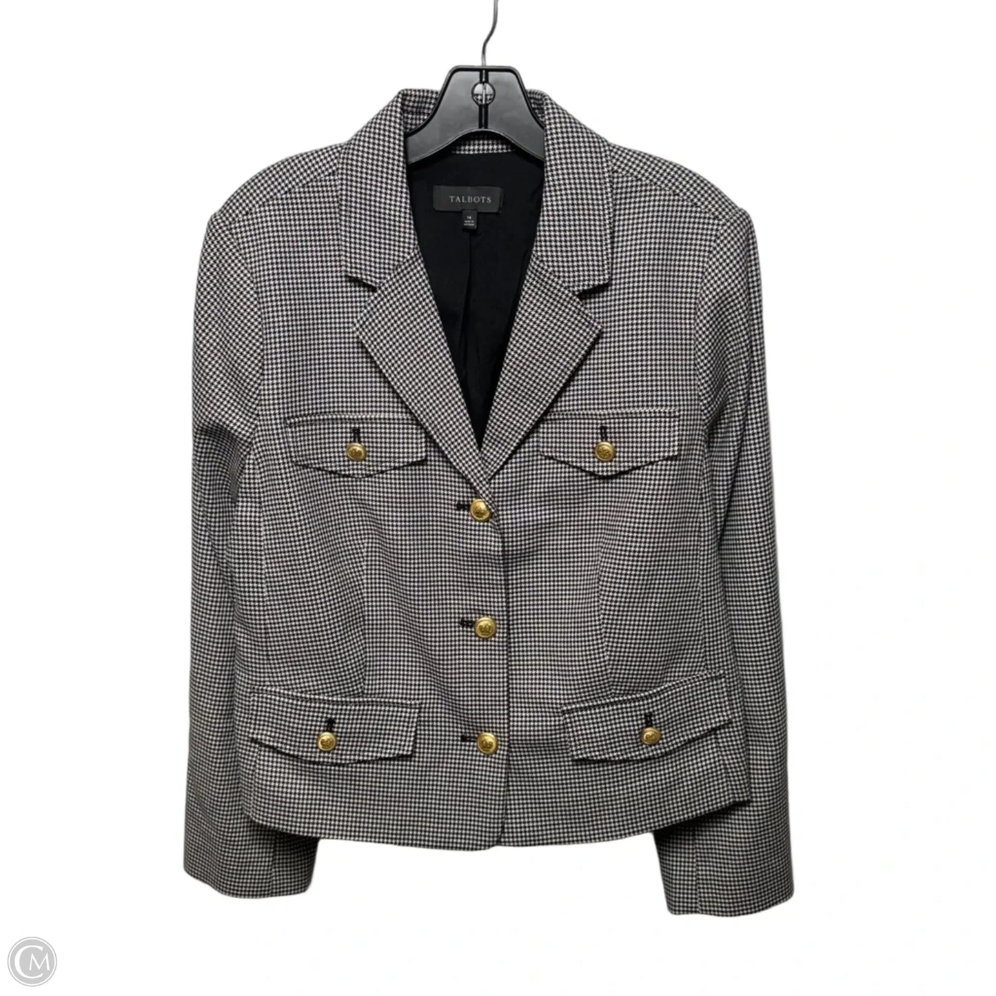 Blazer By Talbots In Black & White, Size: 14
