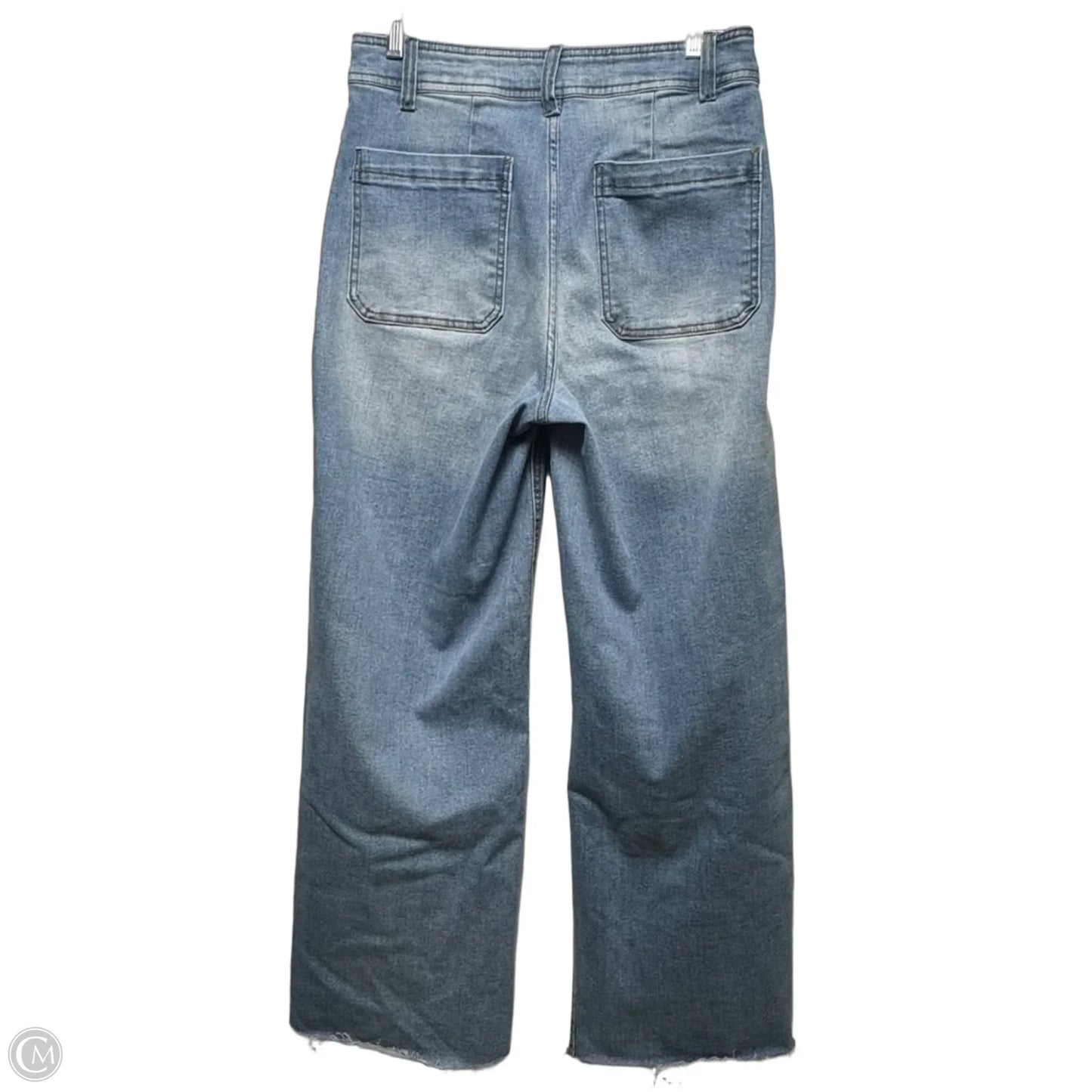 Patch Pocket Wide Leg Jeans By Oat In Blue Denim, Size: 8