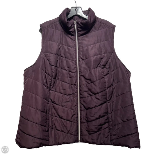 Vest Puffer & Quilted By Cj Banks In Purple, Size: 3x