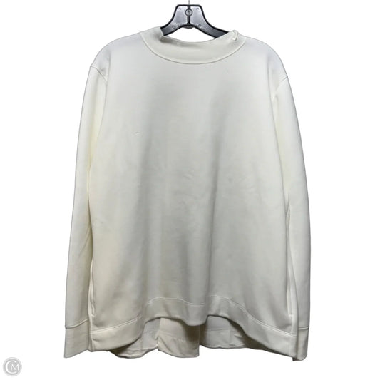 Athletic Top Long Sleeve Collar By Nike Apparel In White, Size: Xxl