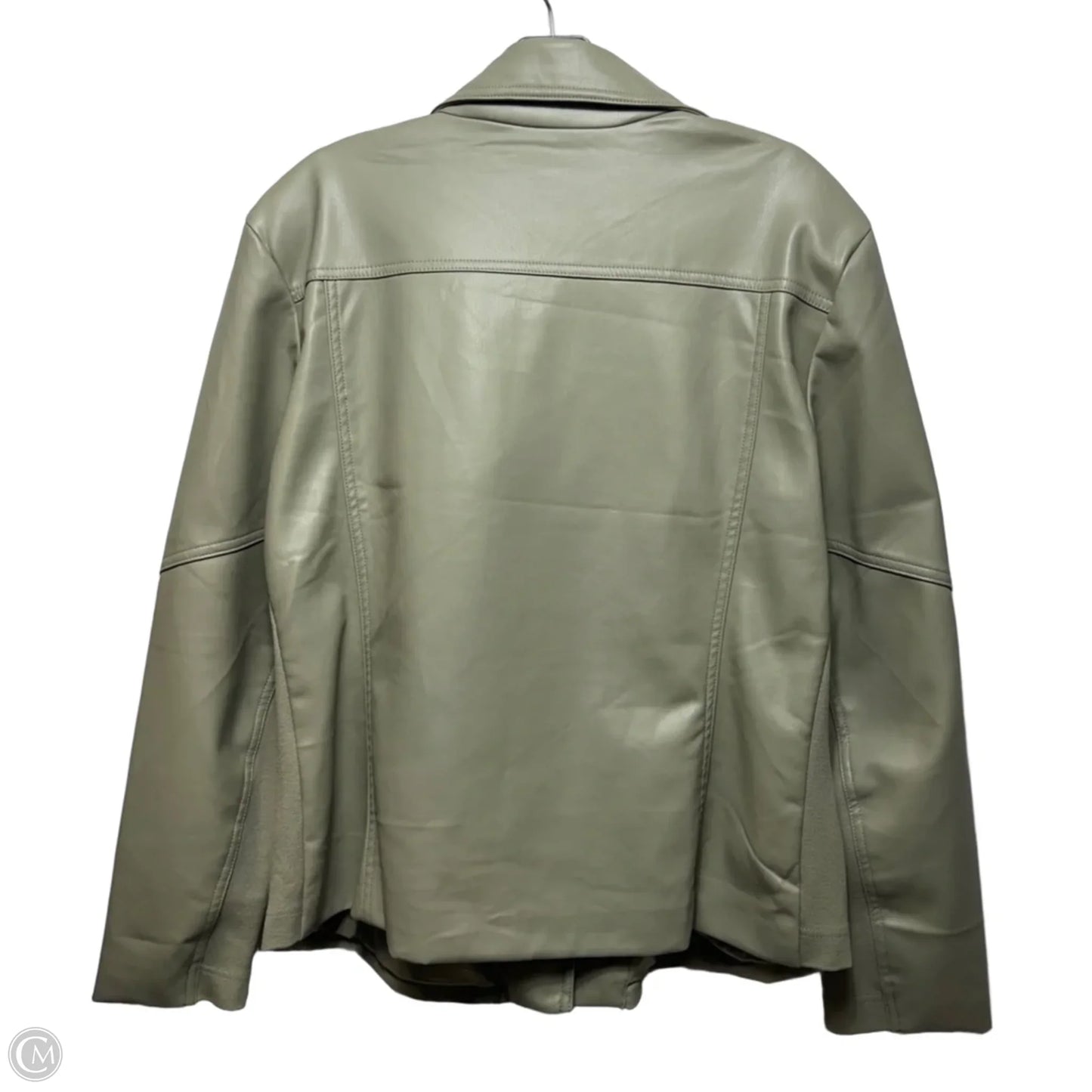 Jacket Moto By Chicos In Green, Size: 16