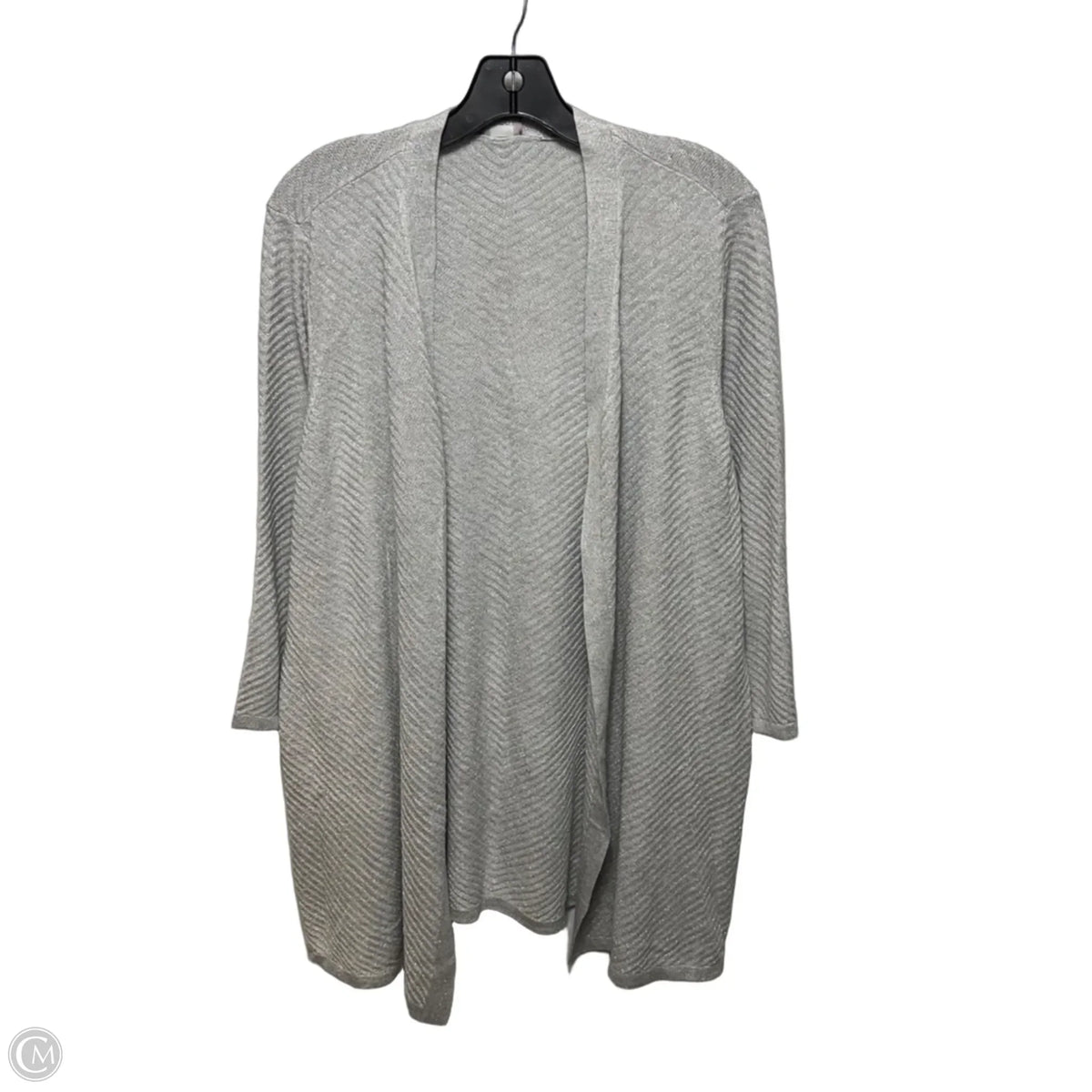 Sparkle Harriet 3/4 Sleeve Cardigan By Chicos In Silver, Size: 16