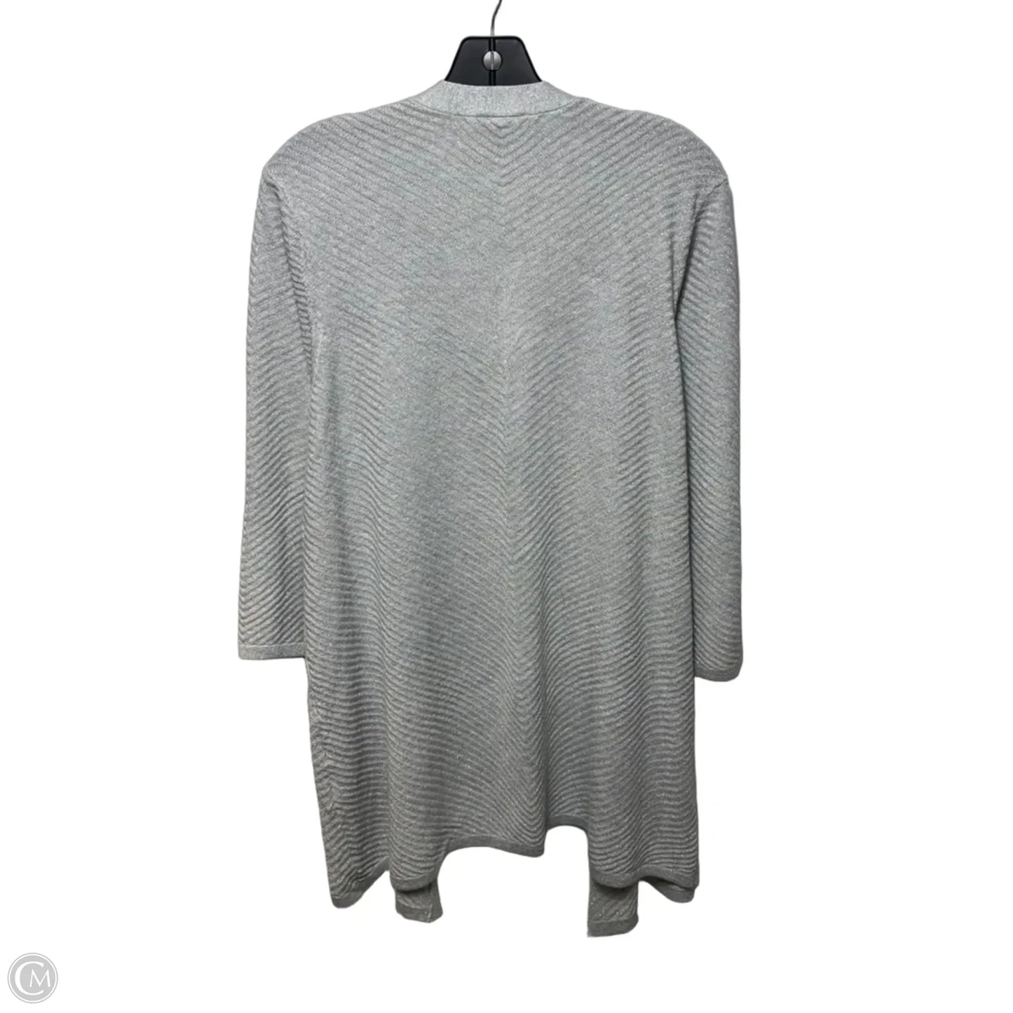 Sparkle Harriet 3/4 Sleeve Cardigan By Chicos In Silver, Size: 16