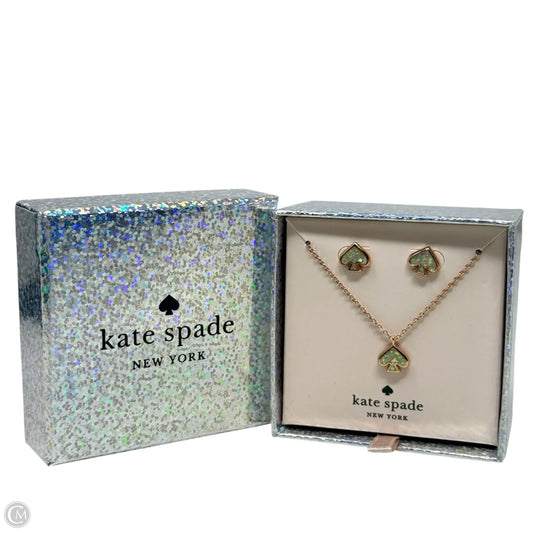 Everyday Spade Opal Glitter Earrings & Necklace Set Designer By Kate Spade, Size: 02 Piece Set