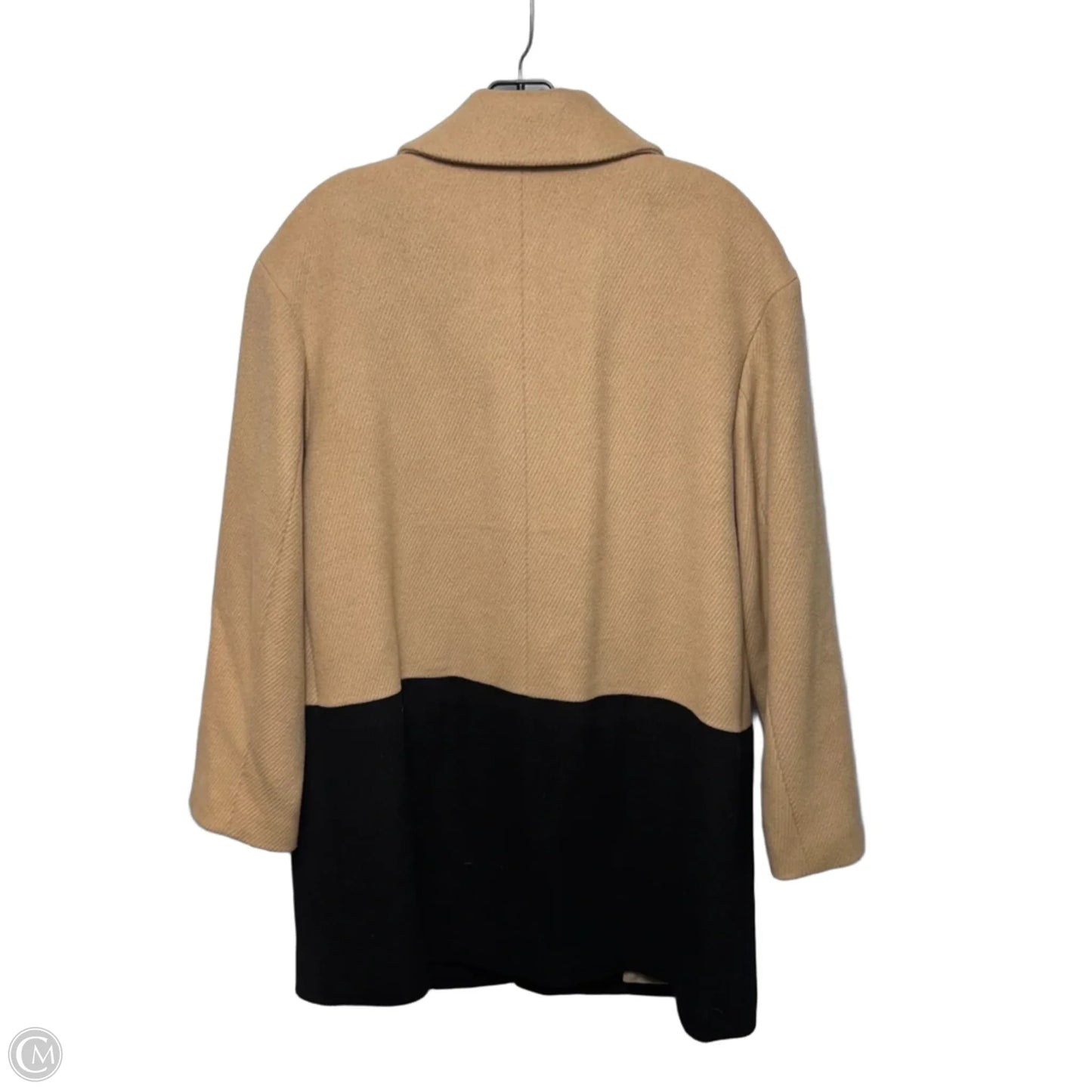 Coat Wool Blend By Talbots In Black & Tan, Size: 12p