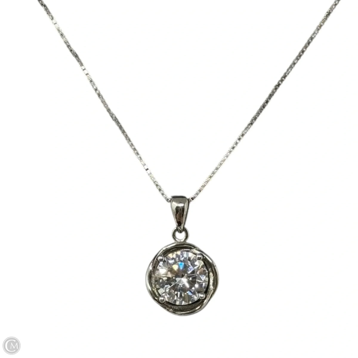 Sterling Silver & CZ Pendant Necklace