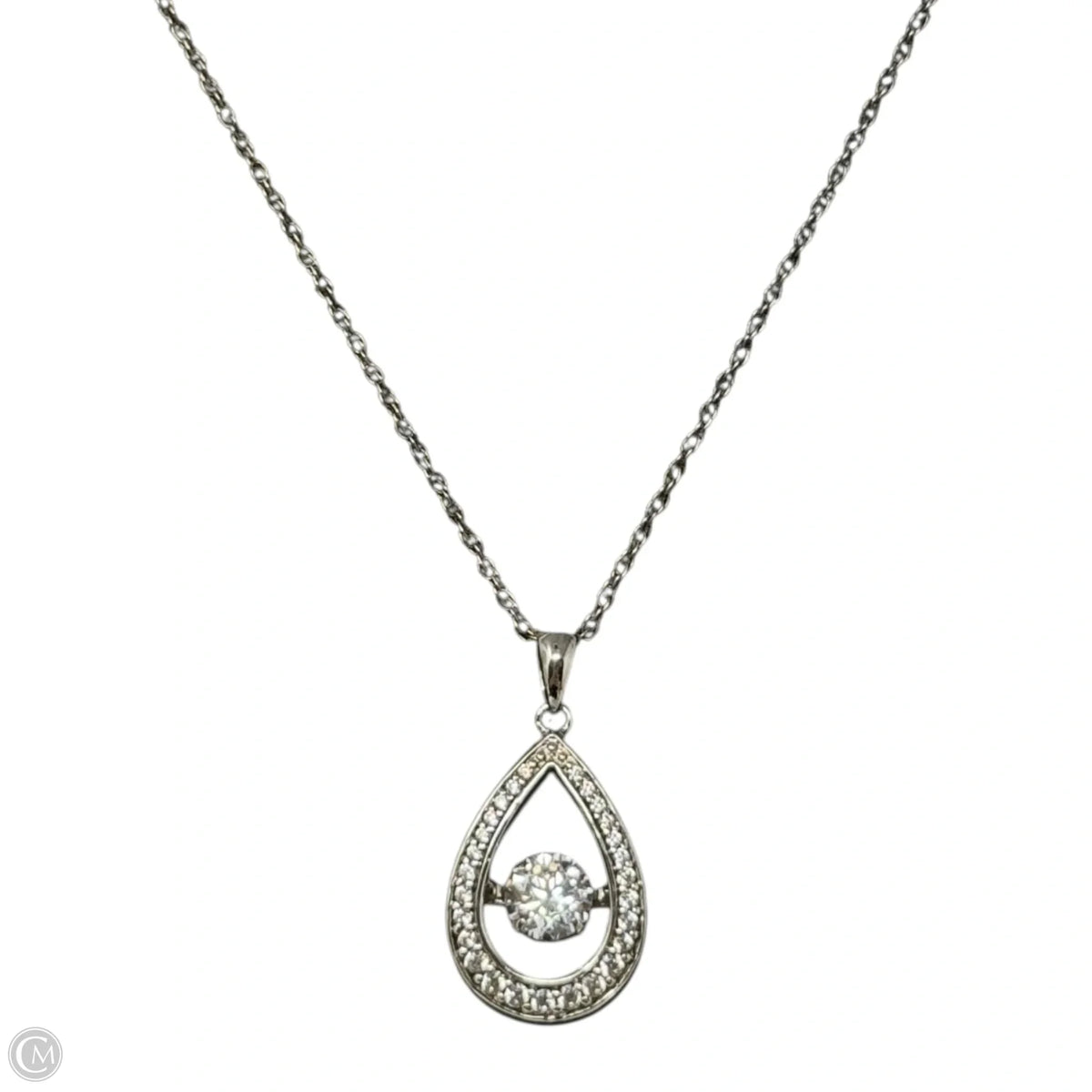 Sterling Silver & CZ Pendant Necklace