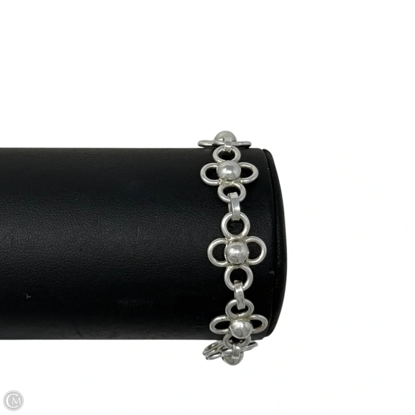 Sterling Silver Clover Chain Link Toggle Clasp Bracelet