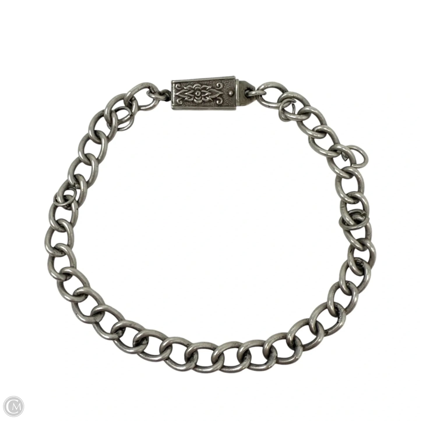 Siam Sterling Silver Chain Bracelet With Engraved Box Clasp