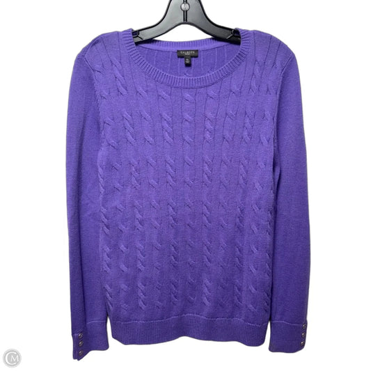 Cable Knit Sweater By Talbots In Purple, Size: Mp