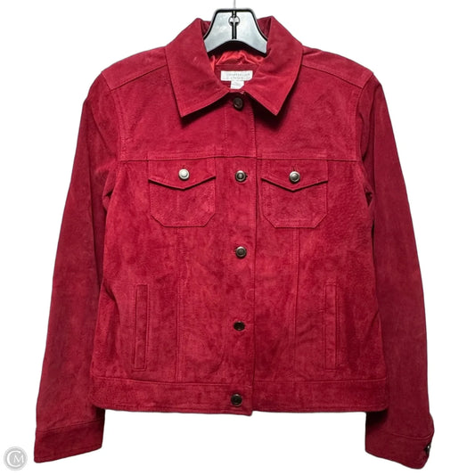 Jacket Leather By Charter Club In Red, Size: S
