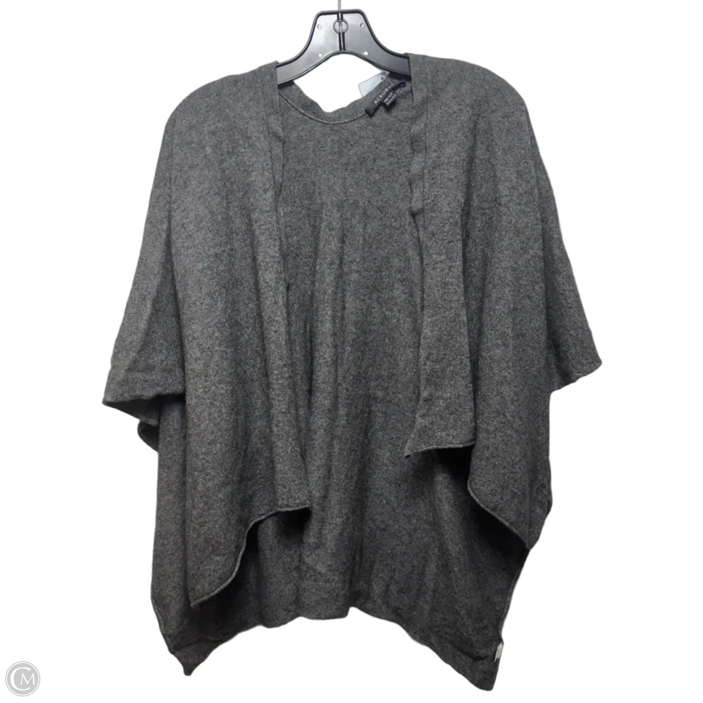 Wool Blend Shawl By Acrobat In Grey, Size: Osfm