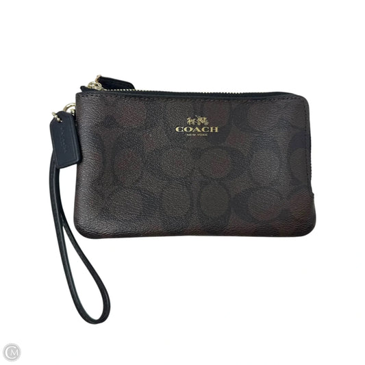 Double Corner Zip Wristlet Designer By Coach, Size: Small
